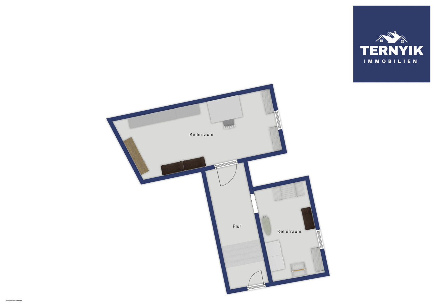 Exposéplan (nicht maßstäblich) Kellergeschoss