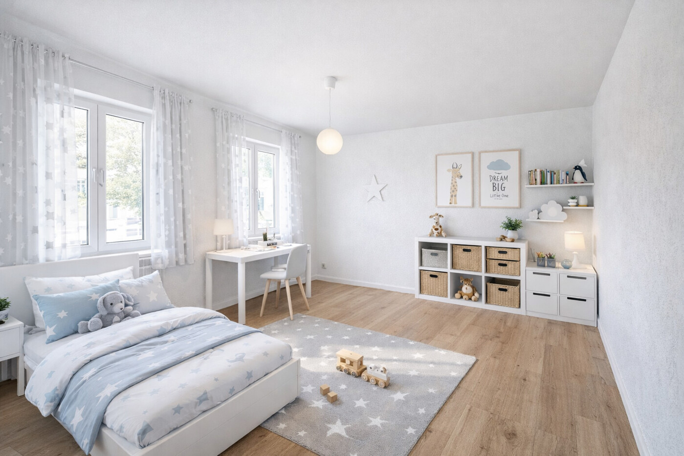 Nach Renovierung - Digitales Homestaging des Kinderzimmers