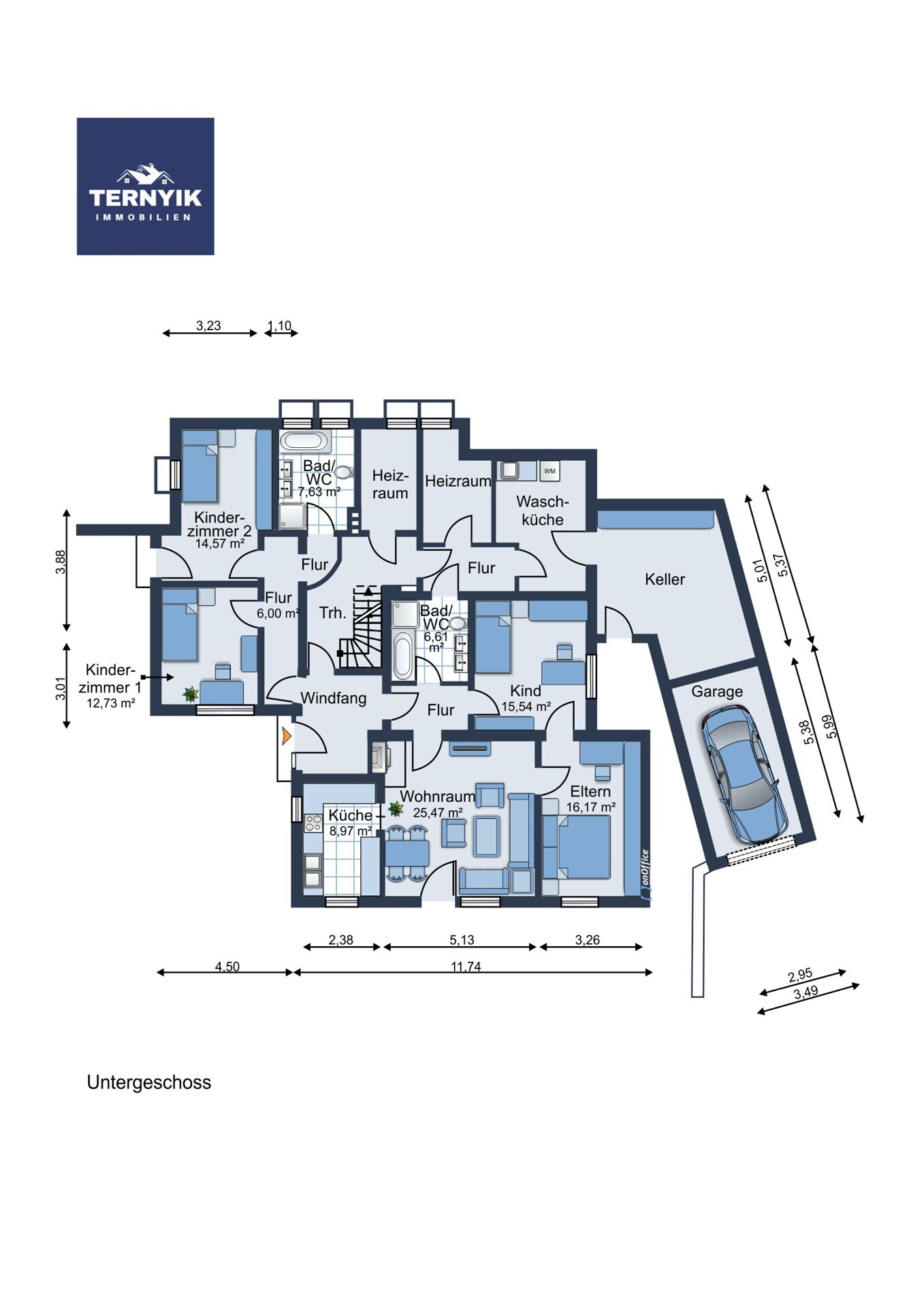 Grundrissskizze UG (nicht maßstabsgetreu)