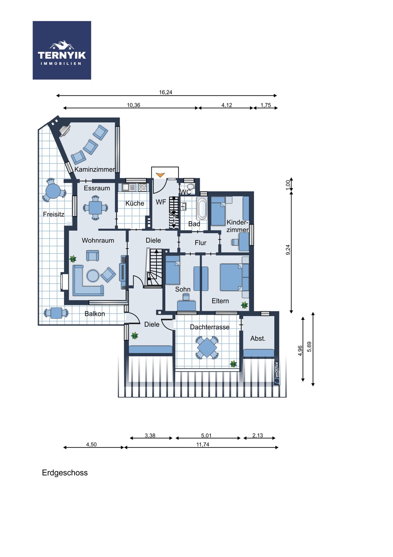 Grundrissskizze EG (nicht maßstabsgetreu)