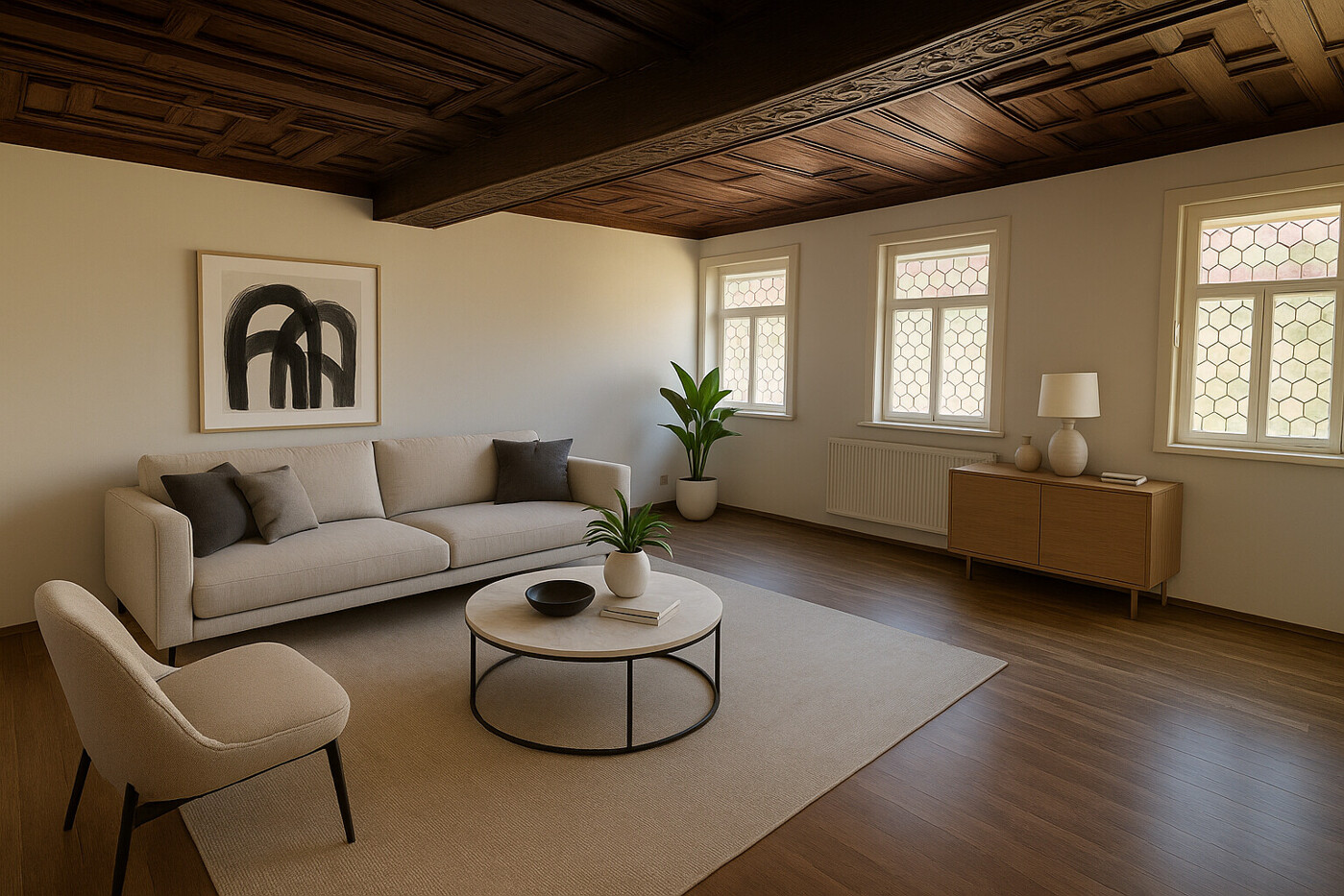 Digitales Homestaging des Wohnzimmers