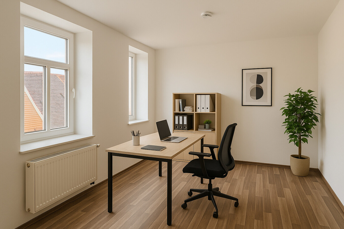 Digitales Homestaging des 3. Zimmers (Büro)