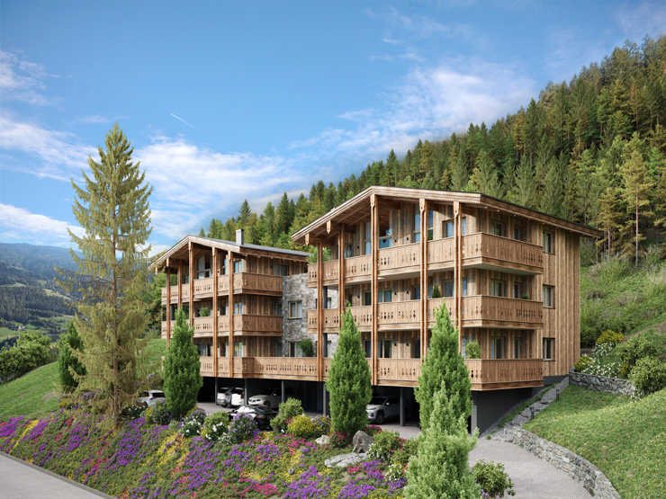topspeed-immobilien-Ansicht Premium Planaiblick Wohnanlage Zufahrt-Steiermark-Schladming-HIGH_LEVEL_-_PENTHOUSE_in_Schladming_mit_Premium_Planaiblick!_4_SZ,_Sauna_und_riesige_Terrasse