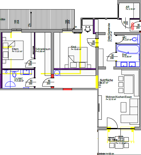 topspeed-immobilien-Grundriss-Salzburg-Filzmoos-Geräumige_94 m²_Wohnung_im_1._Obergeschoss_–_2_Schlafzimmer_in_Pistennähe