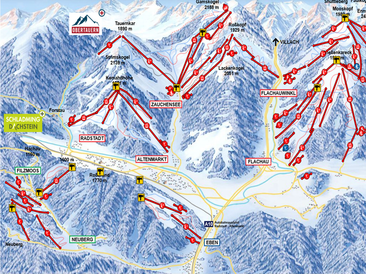 topspeed-immobilien-Pistenplan Filzmoos, Ski amade-Salzburg-Filzmoos-Geräumige_94 m²_Wohnung_im_1._Obergeschoss_–_2_Schlafzimmer_in_Pistennähe