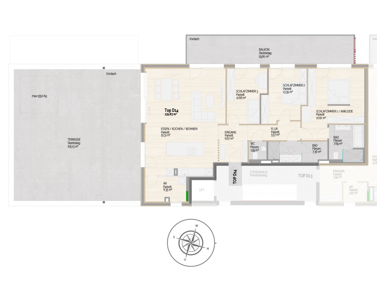 topspeed-immobilien-Plan-D14-Steiermark-Schladming-Luxus-Penthouse_in_Schladming:_136_m²_Wohnfläche_&_105_m²_Süd_Terrasse_nahe_der_Planai_West