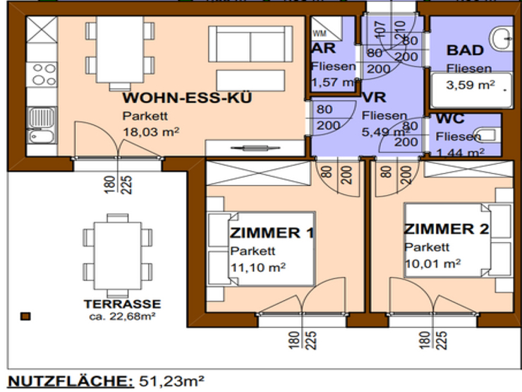 topspeed-immobilien-Plan Gartenwohnung West-Steiermark-Schladming-Erdgeschosswohnung_in_Bestlage_–_Zwei_Schlafzimmer_mit_Sonnenterrasse_&_herrlichem_Panorama.