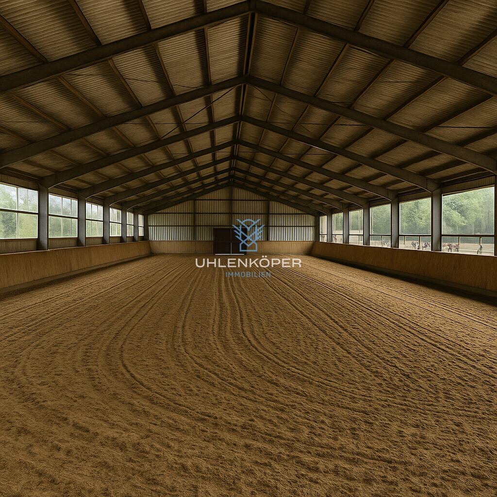 Reithalle im lichtdurchfluteten Gebäude