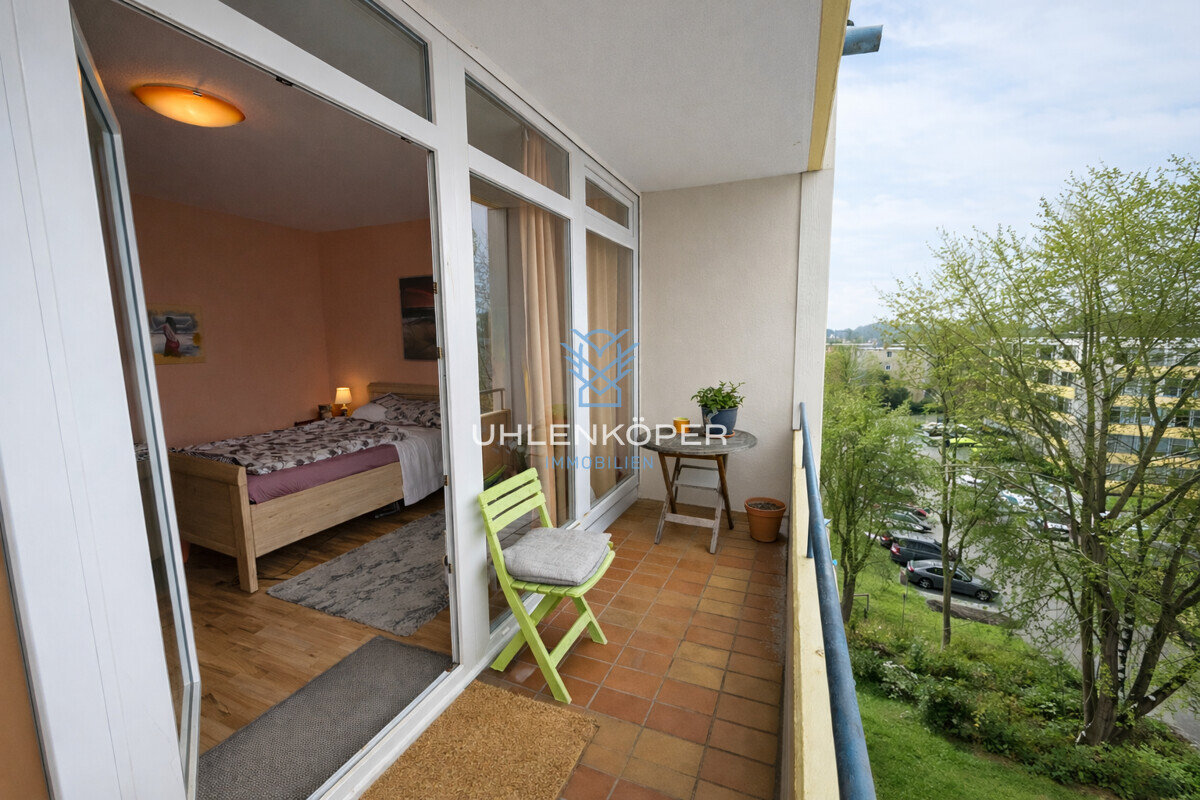 Privater Balkon direkt am Schlafzimmer