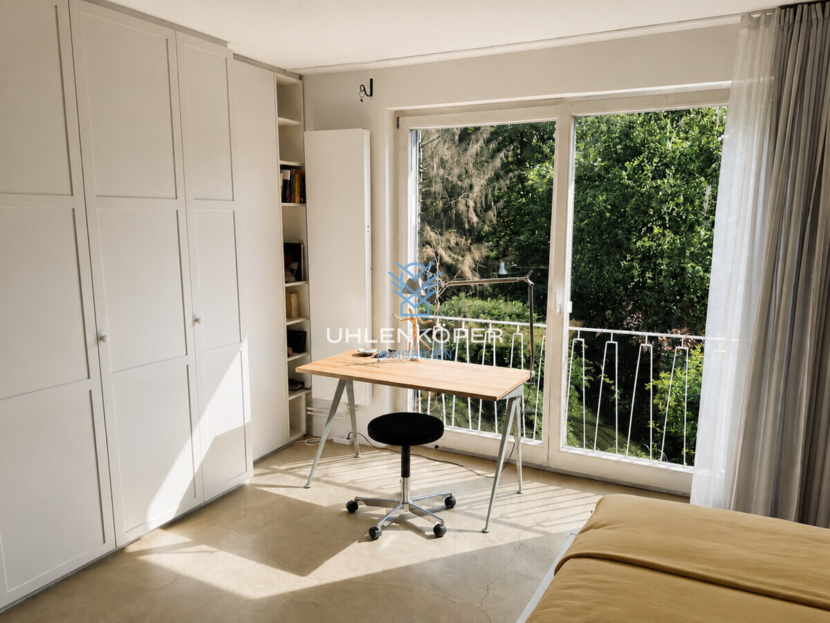 Elternschlafzimmer mit großzügigem Blick in den Garten