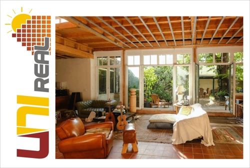 Loft mit Gartenblick