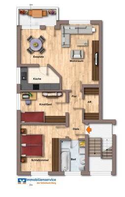 Grundriss der Wohnung