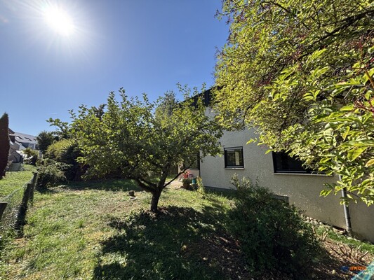 Garten mit Hausansicht