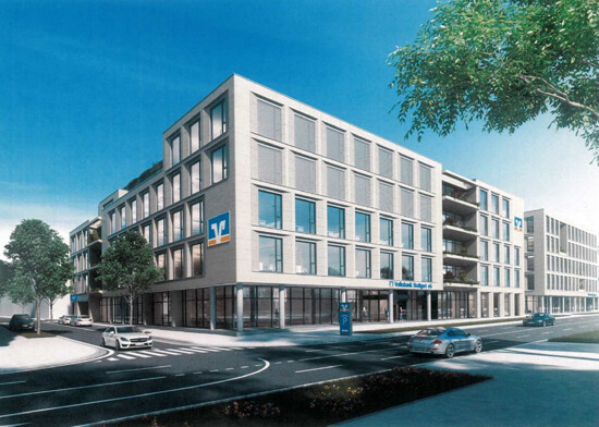 Aussenansicht und Zufahrt Tiefgarage