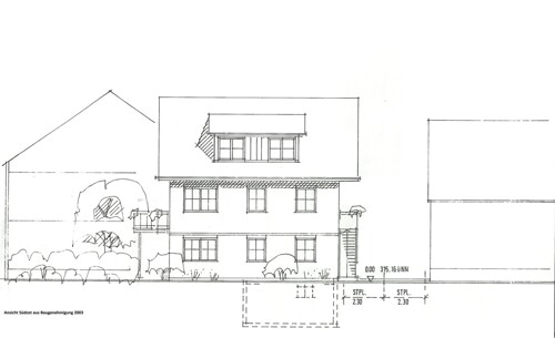 Ansicht Südost aus Baugenehmigung 2003