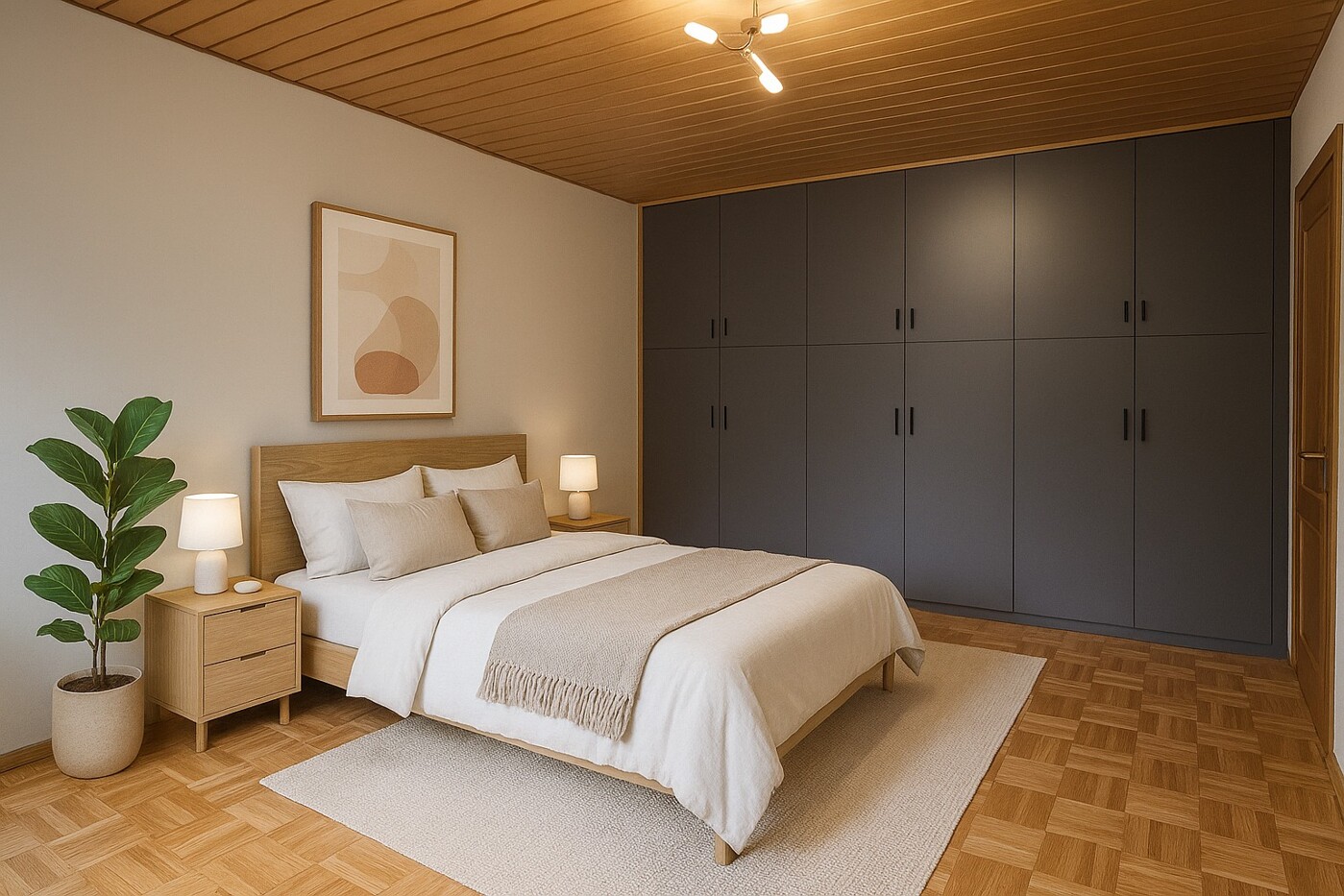 Schlafzimmer - Wohnbeispiel (KI-generierte Darstellung)  