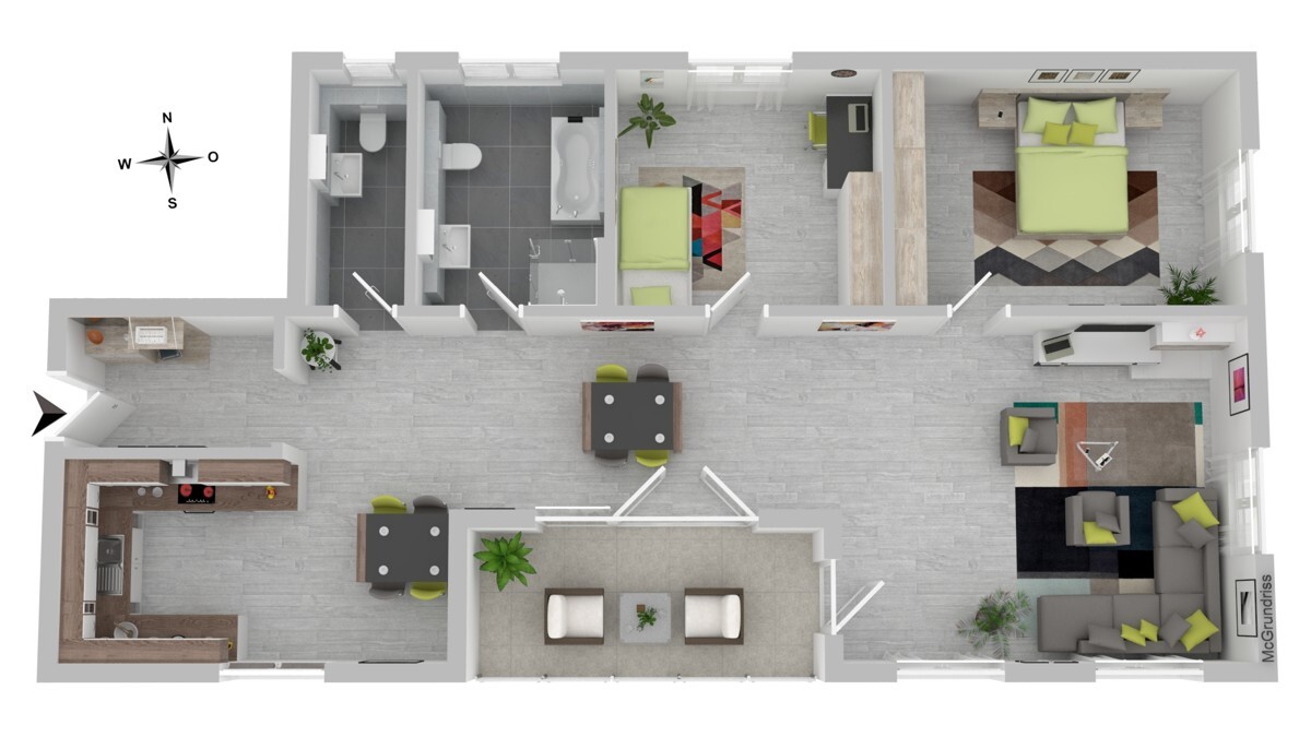 Haus B Whg 9 - Balkon Süd
