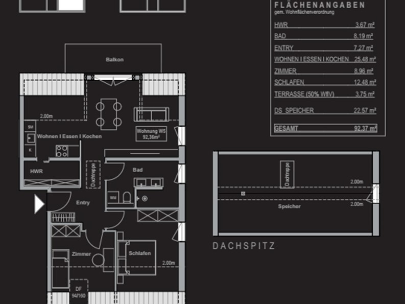 Neubauwohnung mit Einbauküche und Wohnraum im Speicher - Foto 4