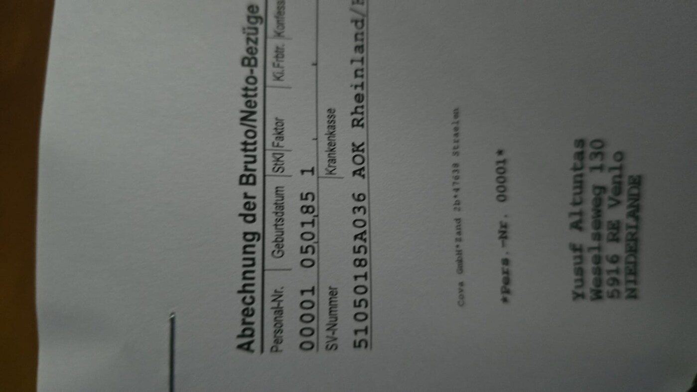 Anschrift Yusuf Altuntas (NL)