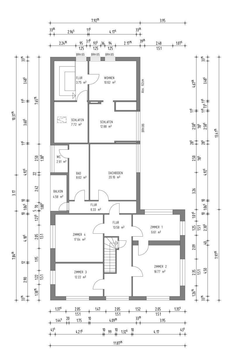 Obergeschoss - Haus Nr. 173 (Mehrparteienhaus)
