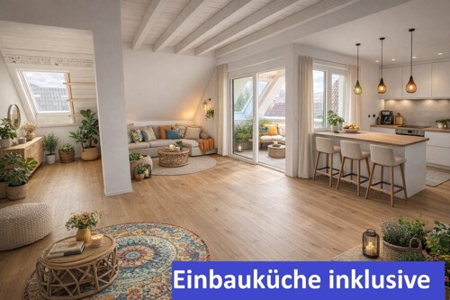 Wohnung 12 Einrichtungsbeispiel Wohnzimmer mit EBK