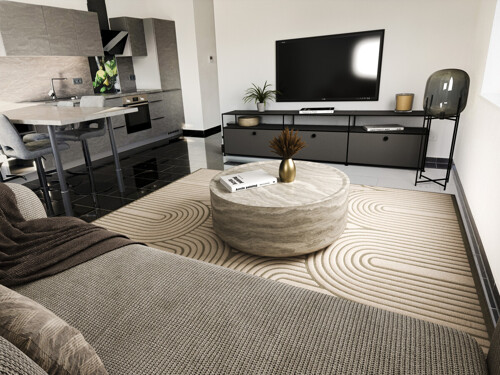 Homestaging Küche/Wohnzimmer (unverb. Visualisierung)