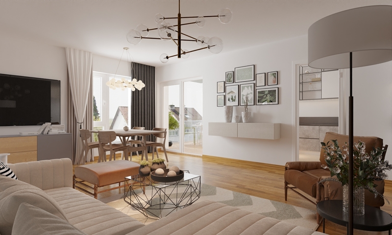 Stilvolles Wohnen mit Nachhaltigkeitskonzept - KfW-Effizienzhaus 40; 3-Zimmer mit Balkon - provisionsfrei