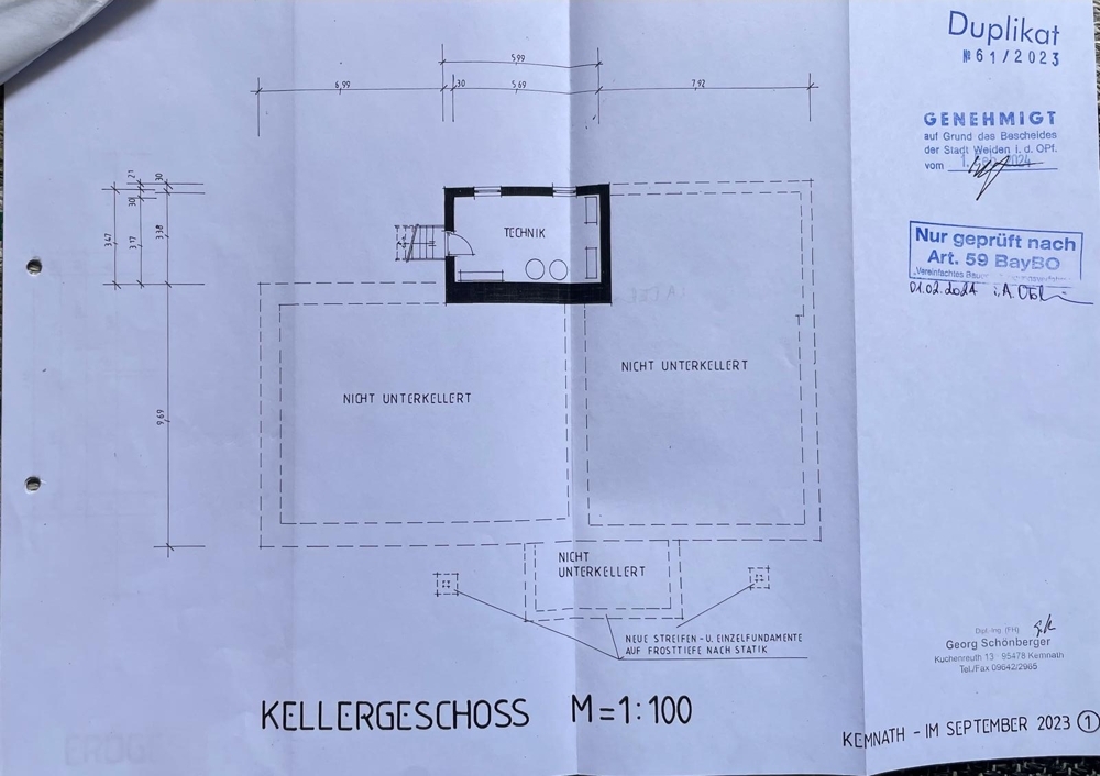 Planung nach Sanierung Grundriss KG
