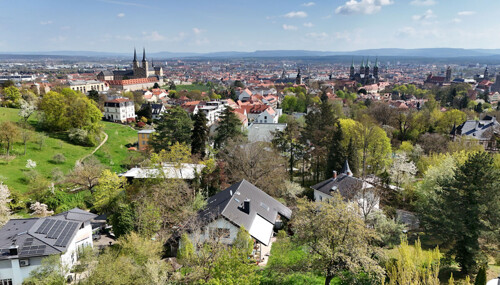 weitläufiger Blick über Bamberg