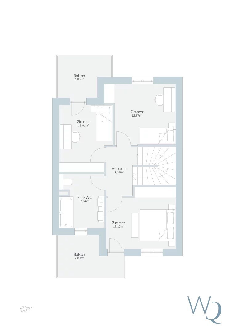 Grundriss 1220 Haus 3 OG