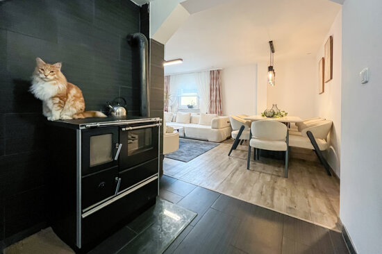 mit wohliger Kaminwärme