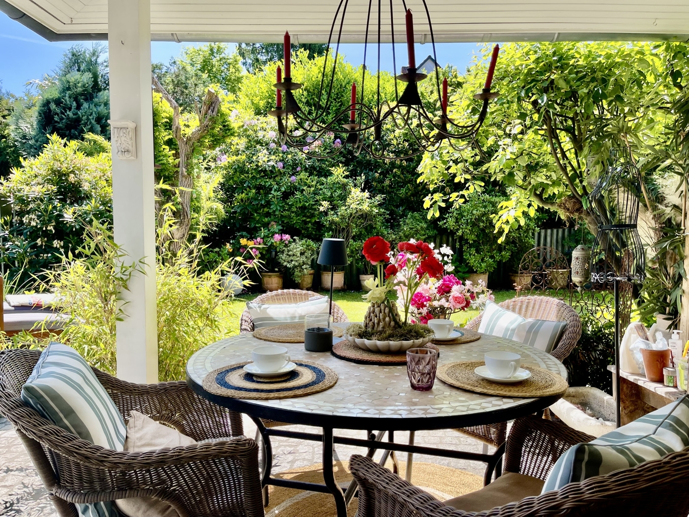 Überdachte Terrasse mit Wohlfühlcharakter