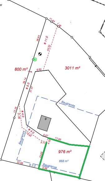 Grundstück zum Verkauf "Grün/umrandet"