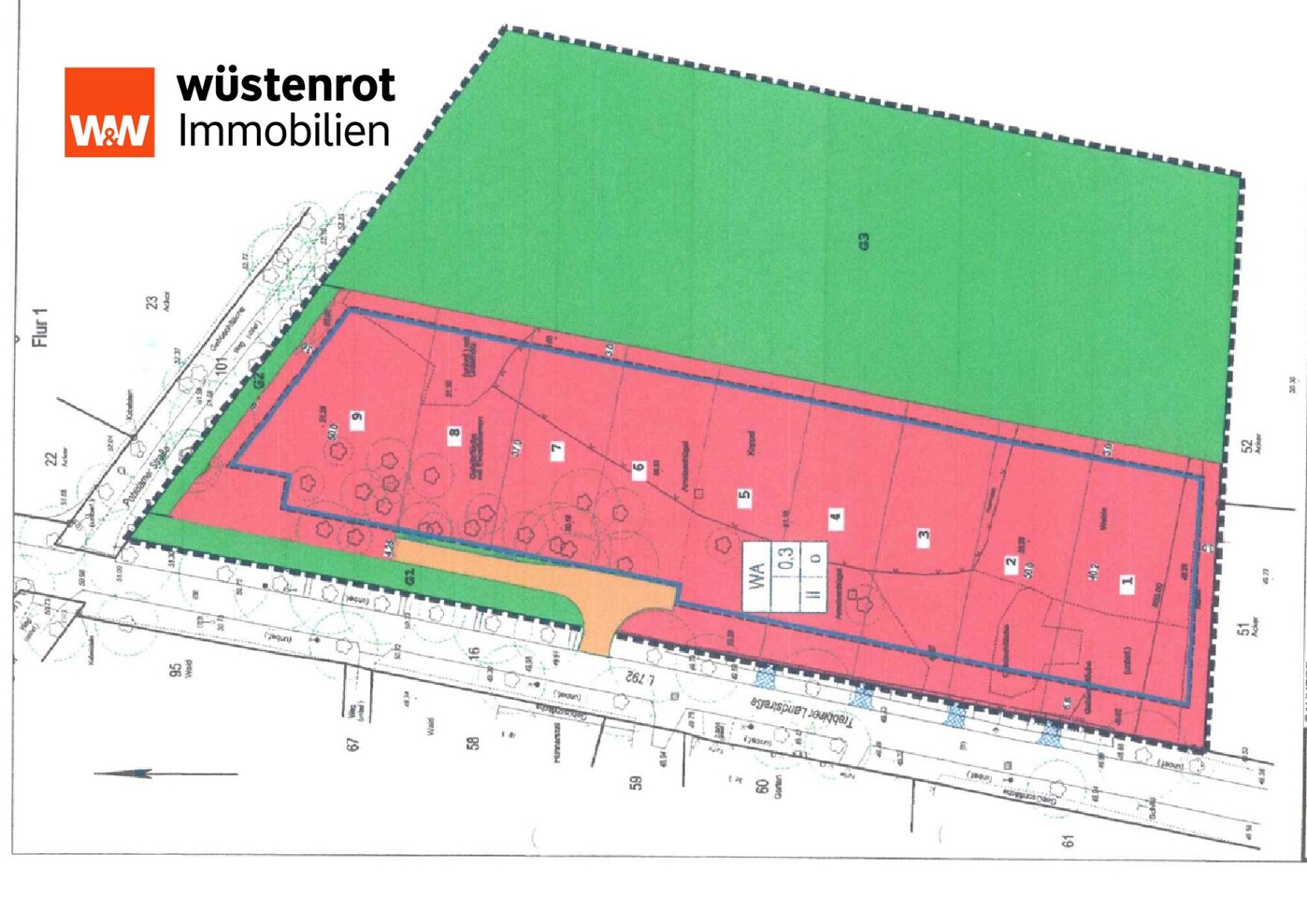 B-Plan Grundstücksaufteiung