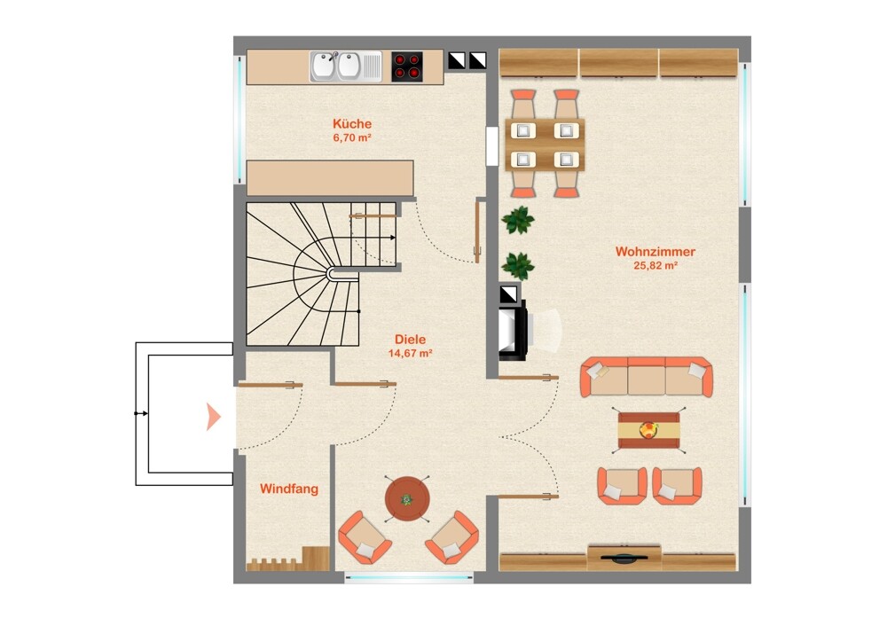 Grundriss EG Haupthaus