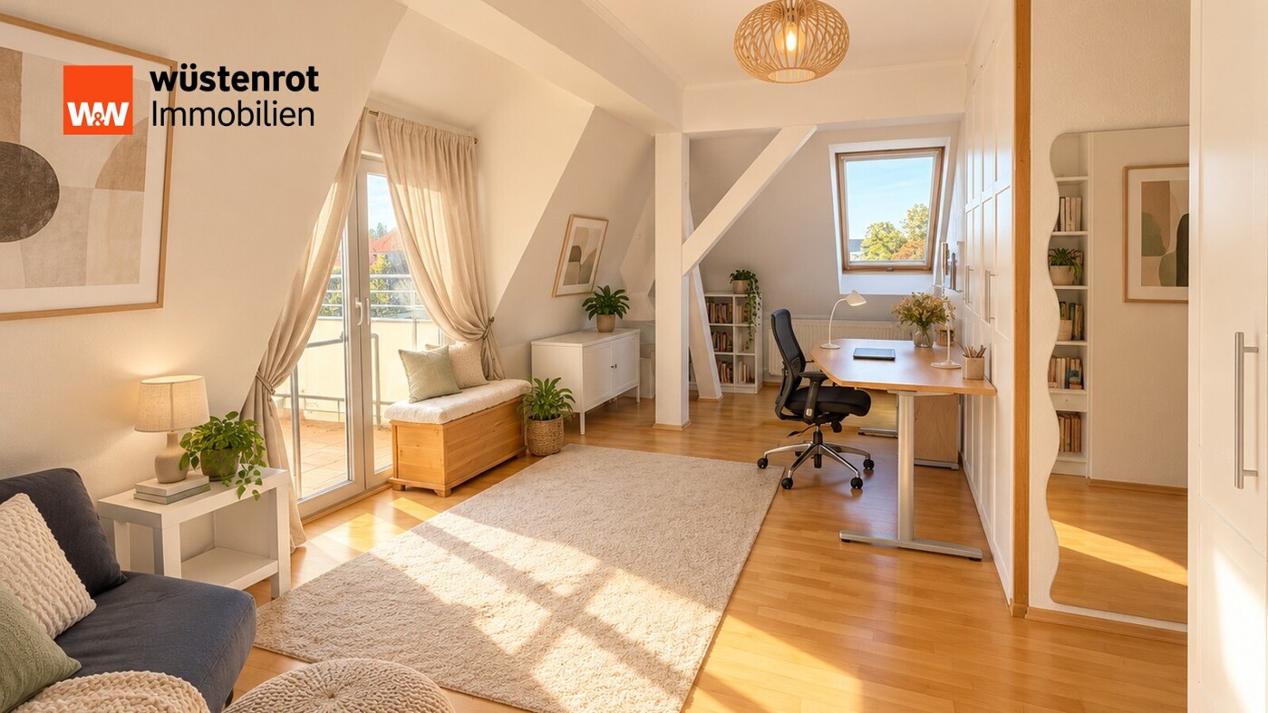 Helles Dachgeschosszimmer