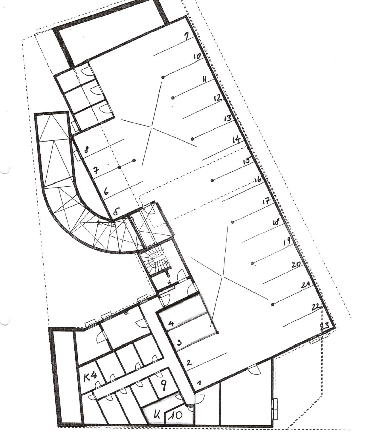 Grundriss Tiefgaragenstellplätze