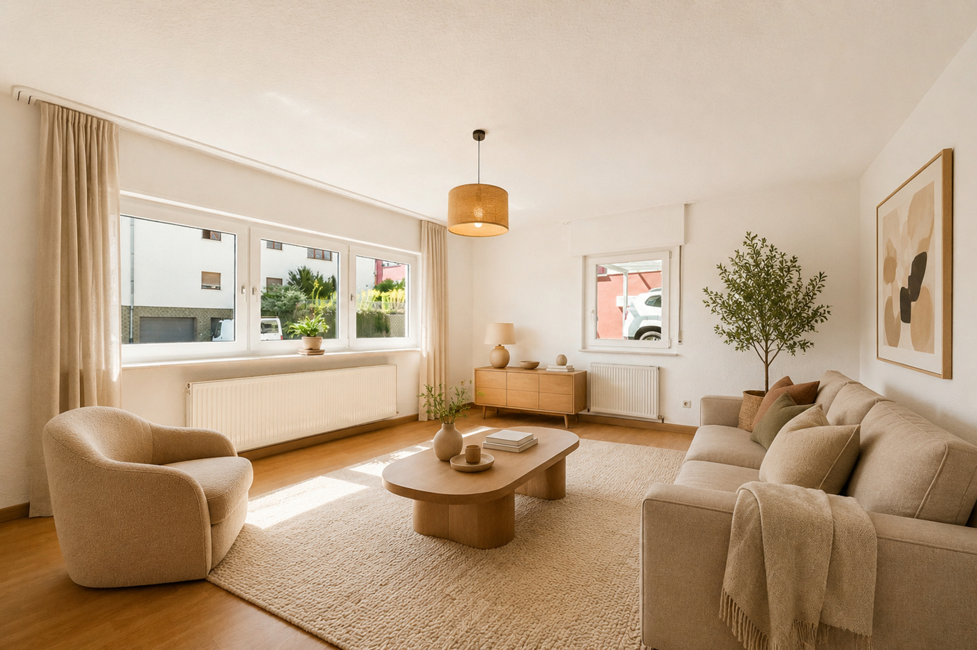 Wohnzimmer EG Virtuelles Home-Staging