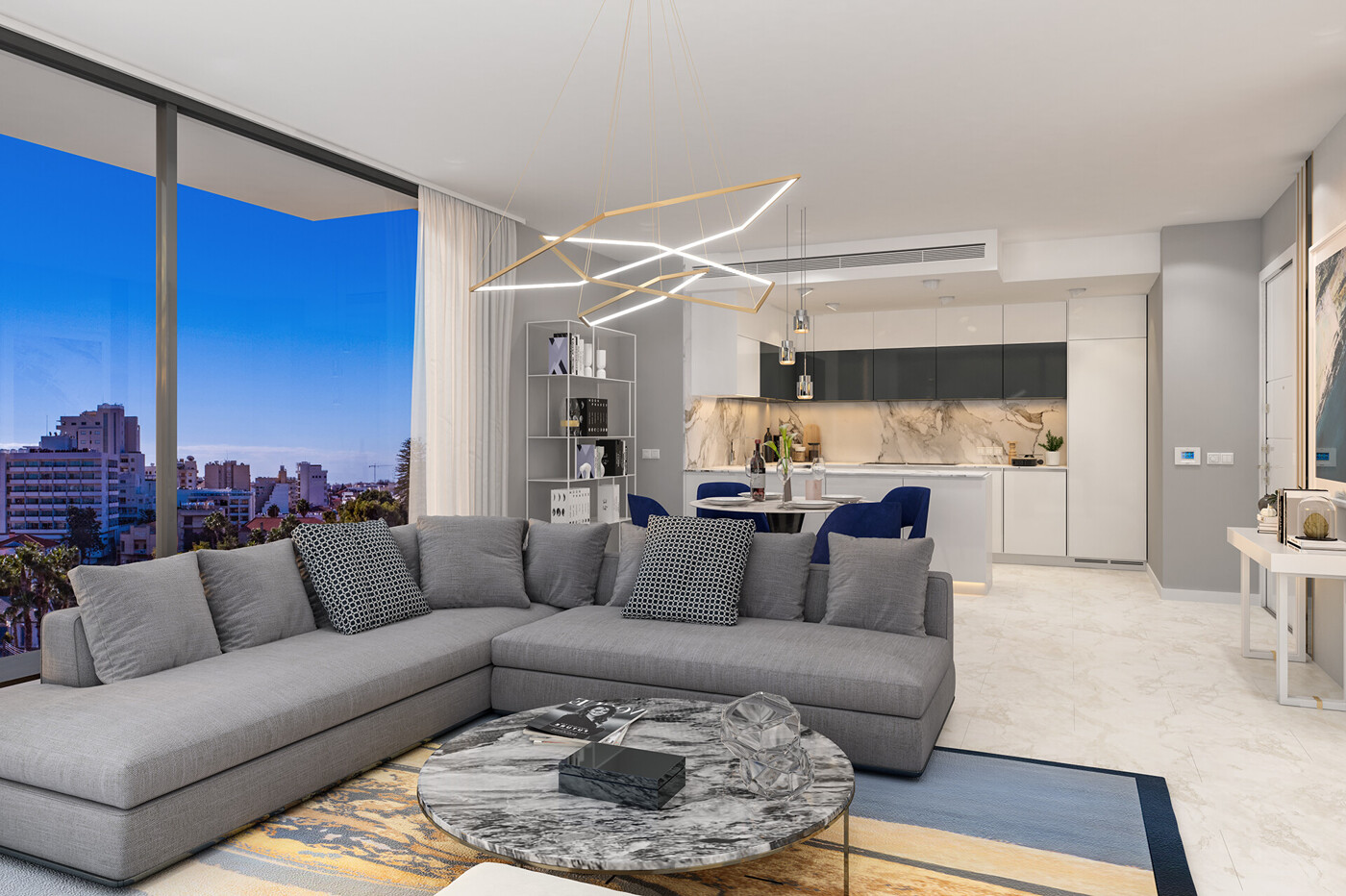 Exklusive Full-Floor-Wohnung mit Marina- und Meerblick