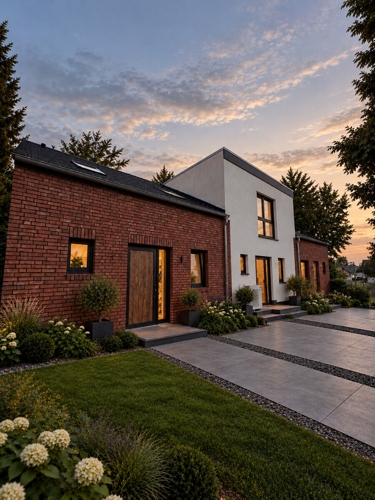 Modernes Haus im Abendlicht