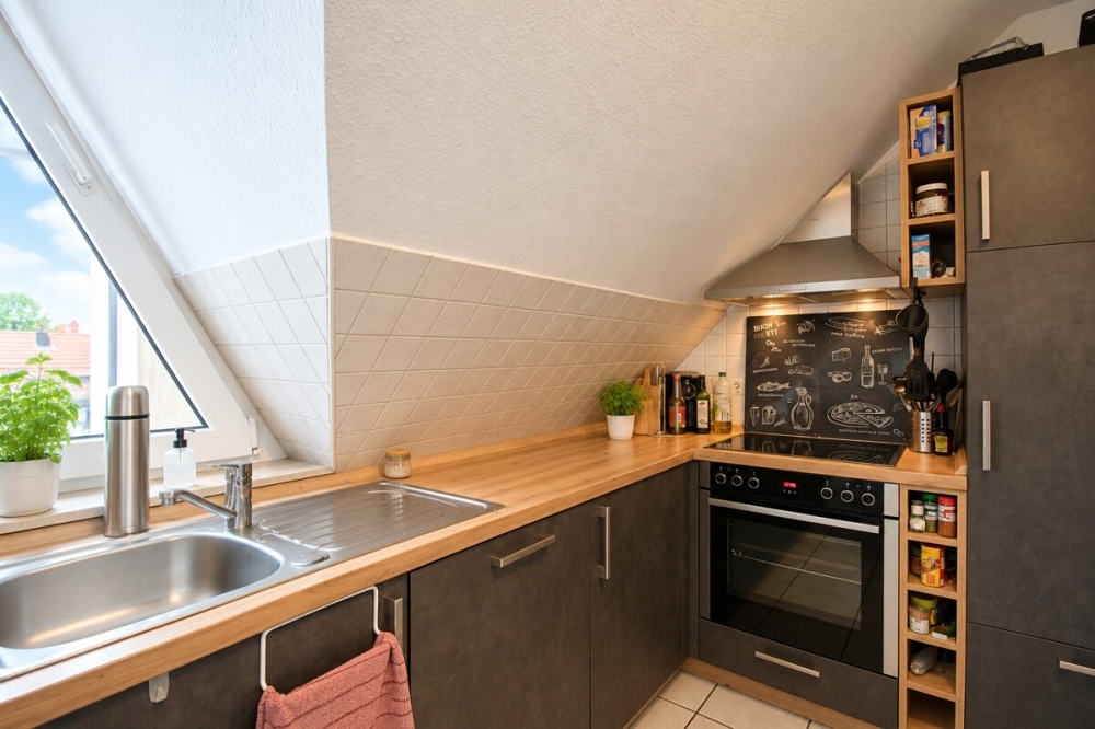 6796 - Helle, ruhig gelegene 2-Zimmer-Dachgeschosswohnung mit Balkon im Ortszentrum! - Foto 3