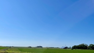 Blick vom Grundstück in die Marsch