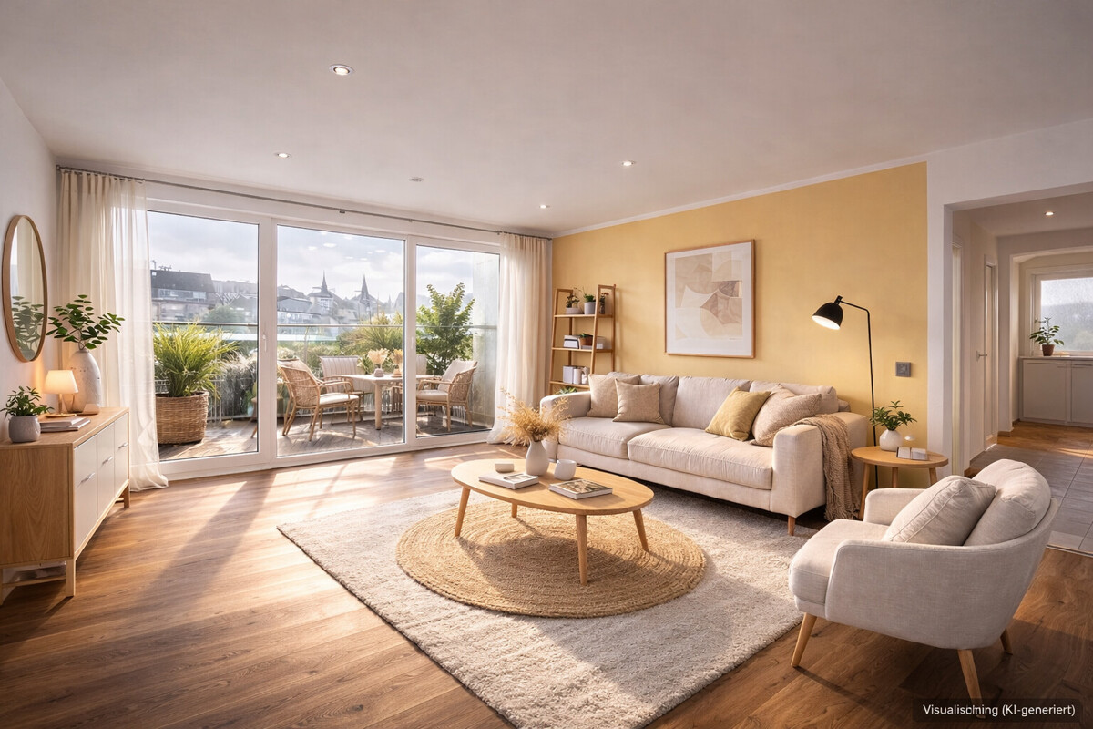 Kernsanierte 3 Zimmer-Wohnung mit eigenen Gartenanteil