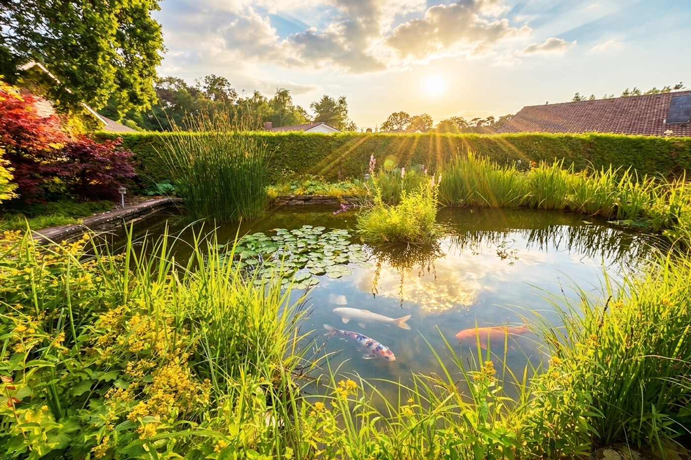 Koi-Karpfenteich