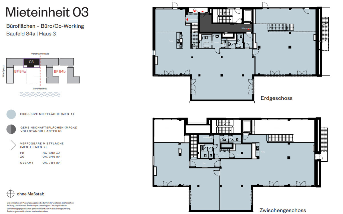 Grundriss Versmannstraße EG+ZG, ca. 784 qm