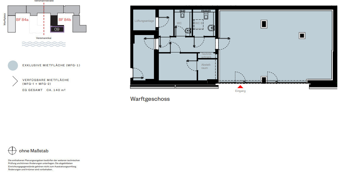 Grundriss Versmannstraße WG, ca. 140 qm