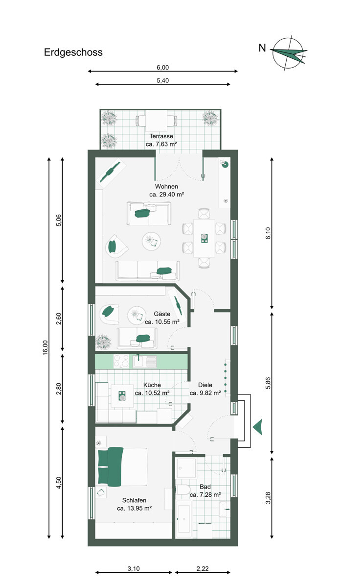 Grundriss Wohnbungalow