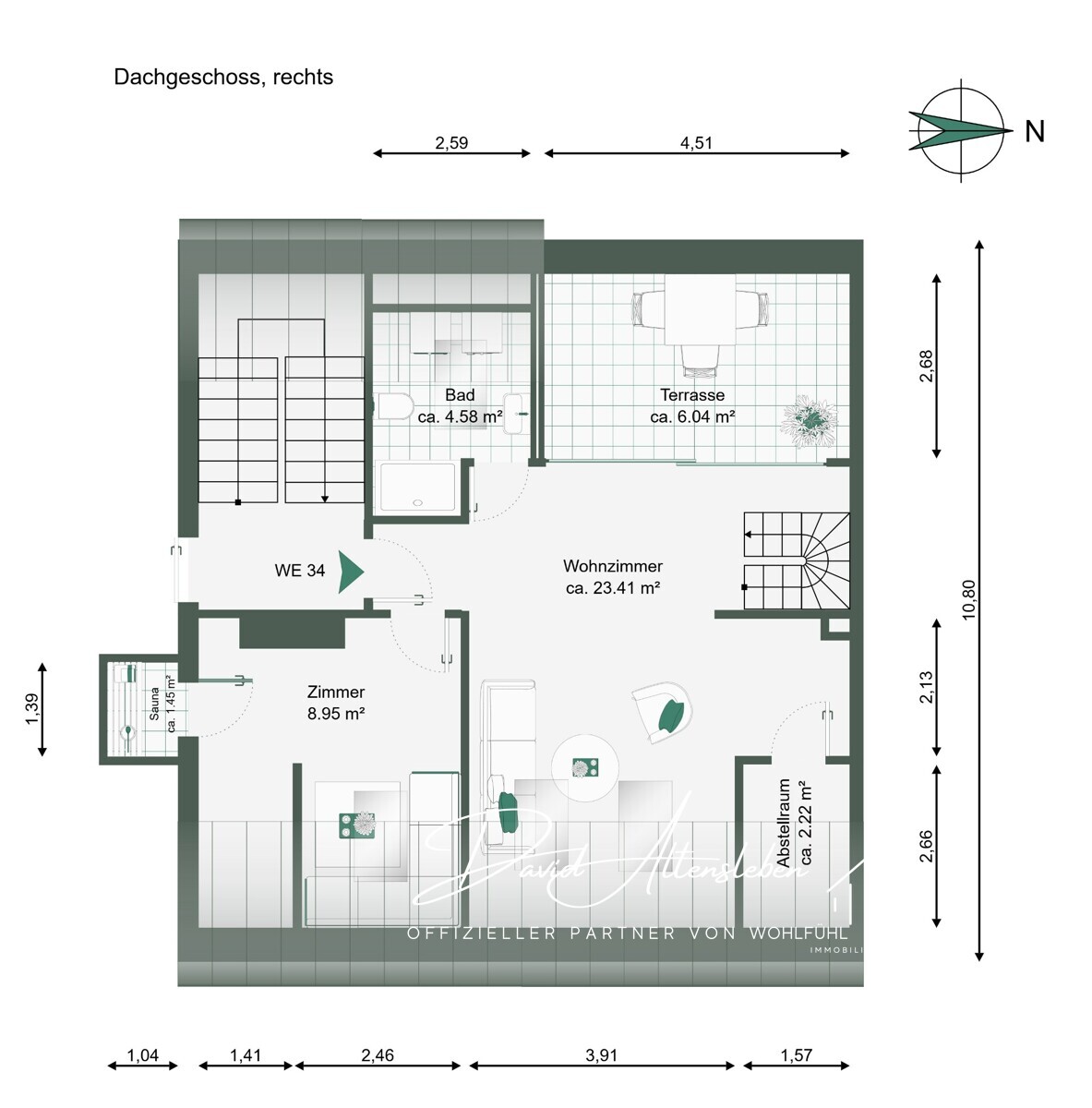 Grundriss Dachgeschoss rechts
