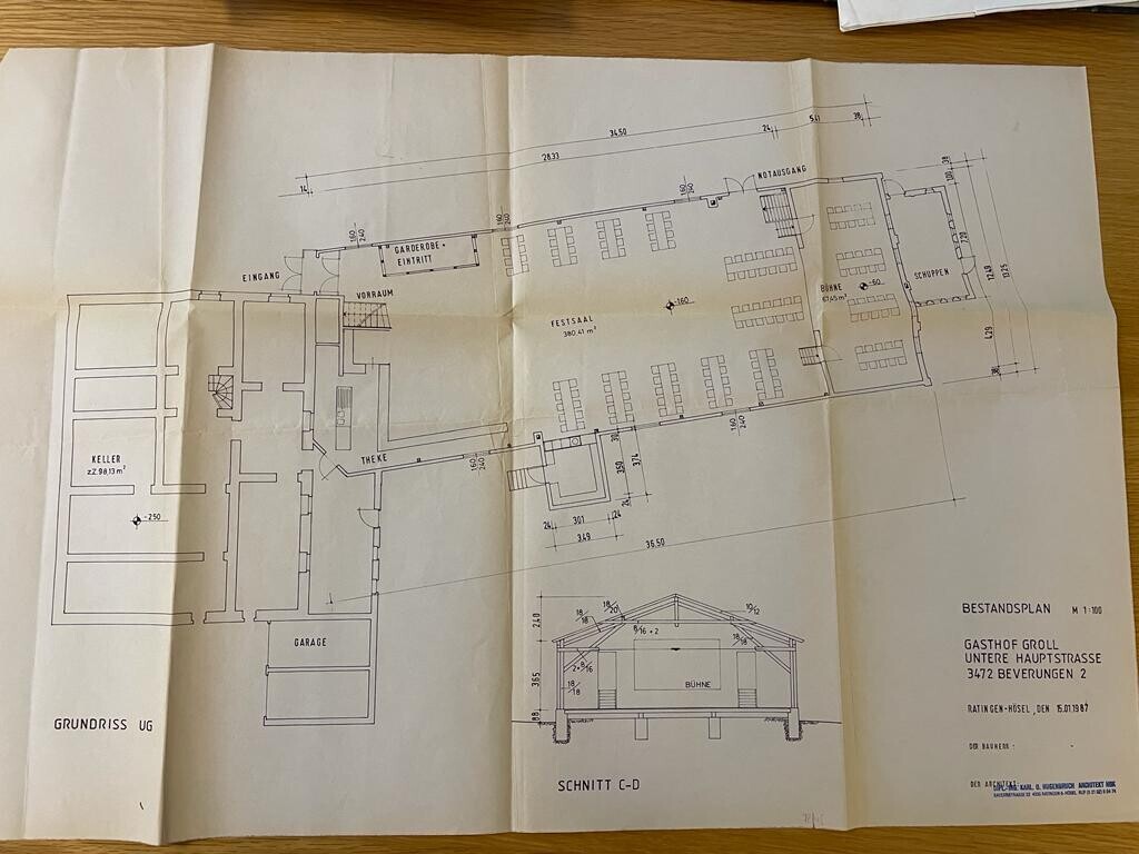 Grundriss UG Schnitt C-D