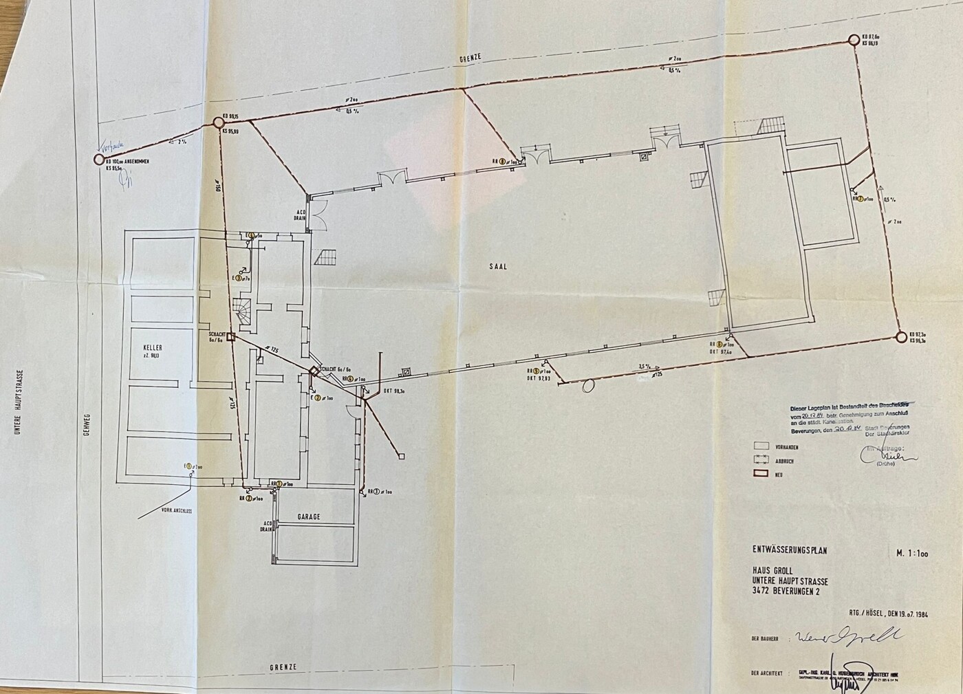 Entwässerungsplan 1984